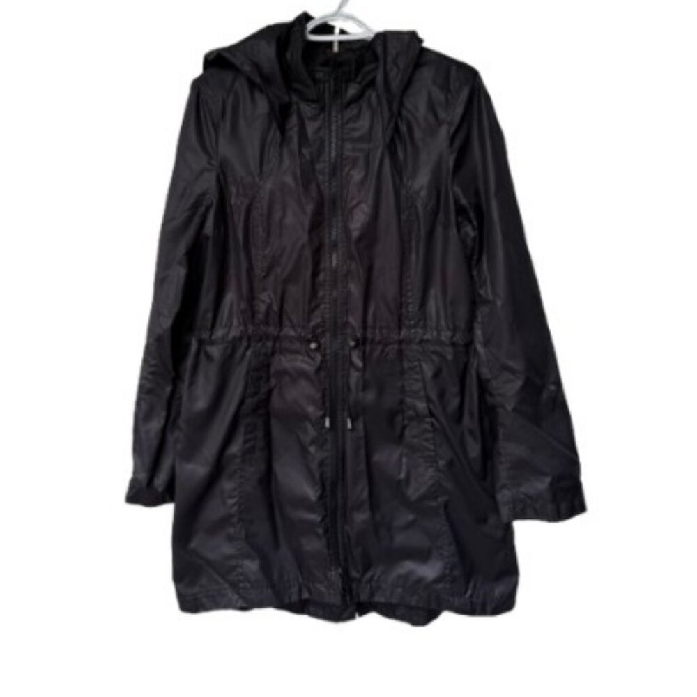 Soia & Kyo Black Hooded Ski Jacket with Drawstring Waist